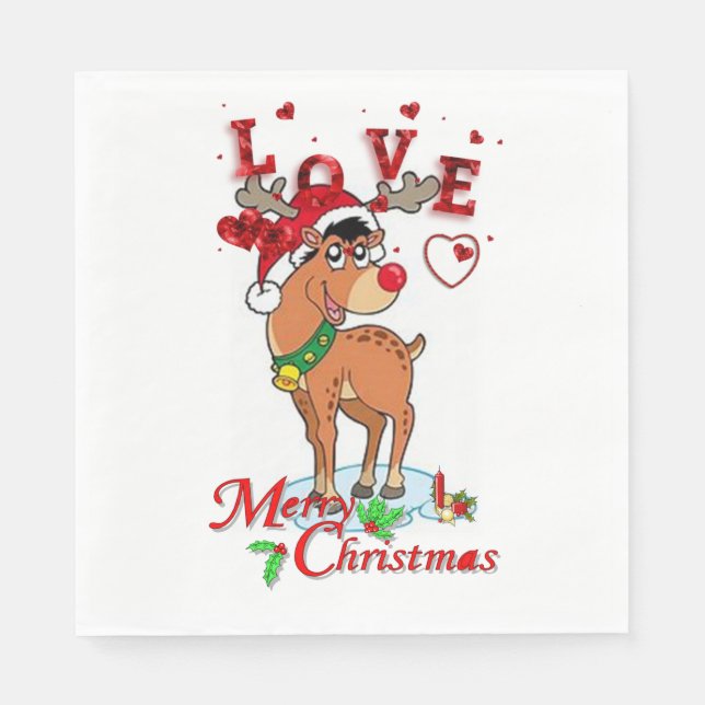 Serviettes en papier de Noël, rennes (Devant)