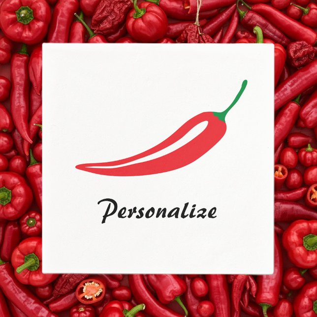 serviettes en papier de piment chaud rouge personn (red chili pepper nakpins)