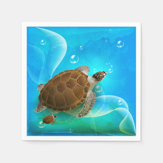 Serviettes en papier de tortue (Devant)