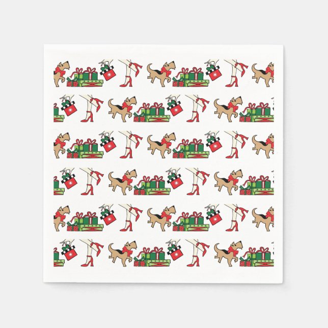 Serviettes en papier de vacances Sassy Dog, Cockta (Devant)