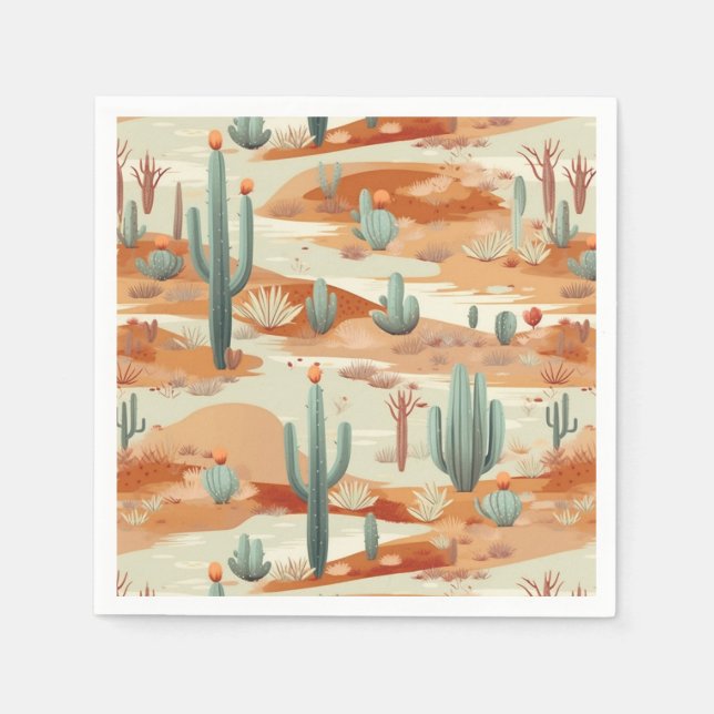 Serviettes en papier désertiques, Fête du cactus d (Devant)
