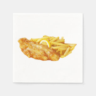 Serviettes en papier design "Fish and Chips"