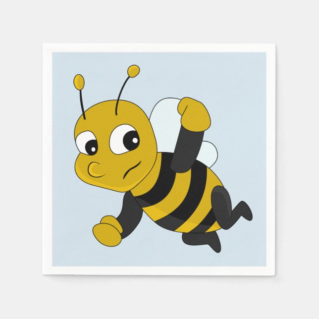 Serviettes en papier dessin animé abeille (Devant)