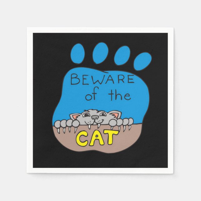 Serviettes en papier d'Halloween, chat (Devant)