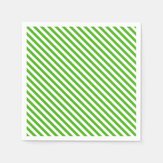 Serviettes en papier diagonale vert Kelly (Devant)