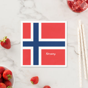 Serviettes en papier drapeau norvégien, fans de vo
