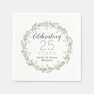 Serviettes en papier du 25e anniversaire