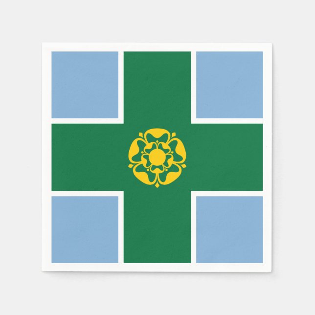 Serviettes en papier du drapeau du Derbyshire (Devant)