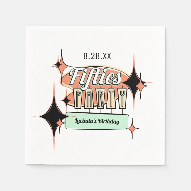 Serviettes en papier du milieu des années cinquant (Devant)