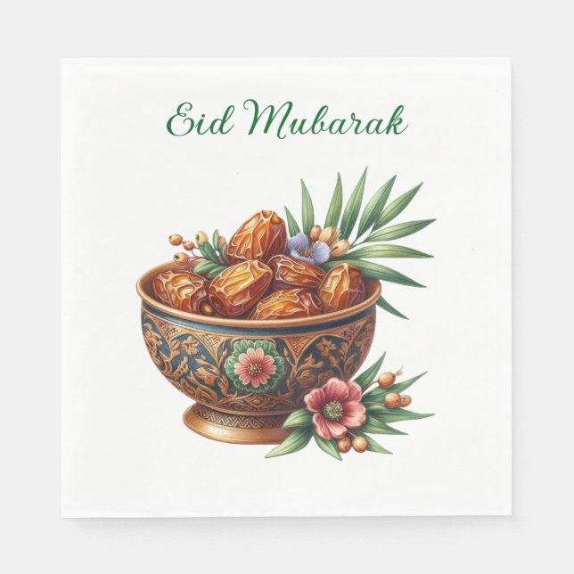 Serviettes en papier - Eid Mubarak Vaisselle (Devant)