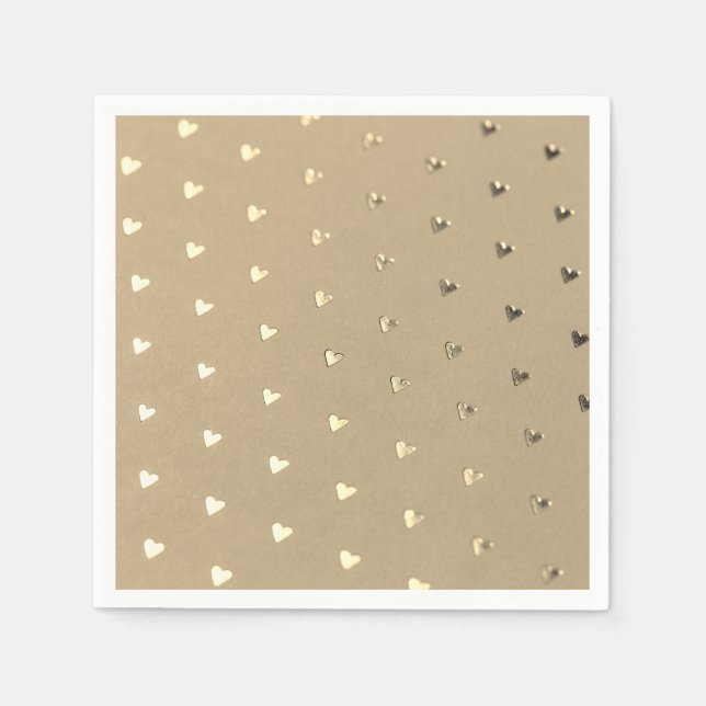 Serviettes en papier Elegant Gold Heart (Devant)