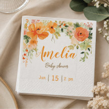 Serviettes en papier élégantes à motif floral pour