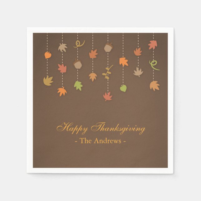 Serviettes en papier élégantes pour fête de Thanks (Devant)