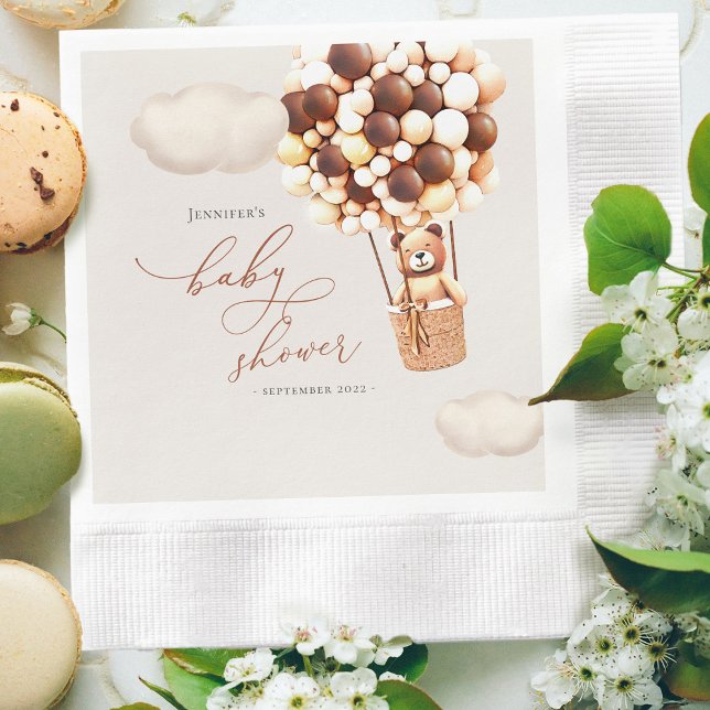 Serviettes en papier Fête prénatale Ballons ours (Créateur téléchargé)