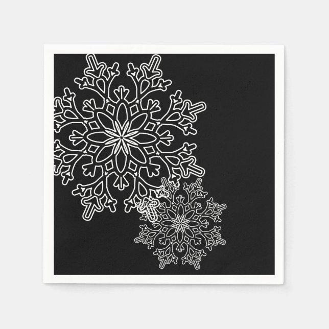 Serviettes en papier - Flammes de neige (Devant)