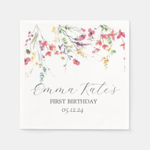 serviettes en papier fleur sauvage, serviettes mod