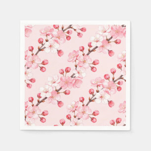 Serviettes en papier Fleurs de cerisier, fête rose