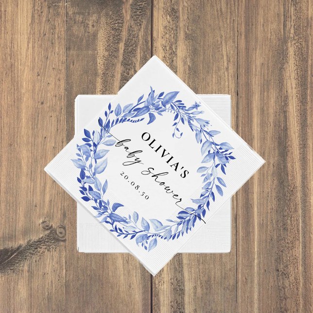 Serviettes en papier Fleurs de porcelaine bleue (Créateur téléchargé)