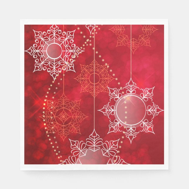 Serviettes en papier - Flocons de neige (Devant)