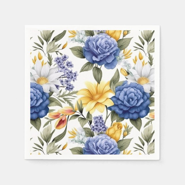 Serviettes en papier floral (Devant)