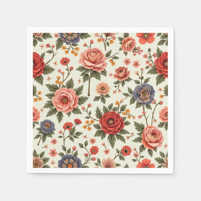 serviettes en papier floral (Devant)
