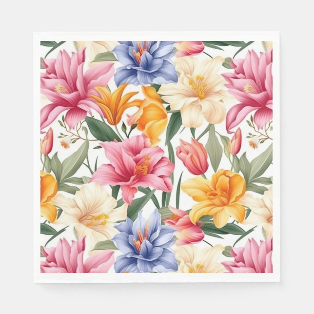 Serviettes en papier floral (Devant)