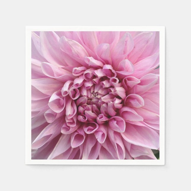 Serviettes en papier floral Dahlia rose personnali (Devant)