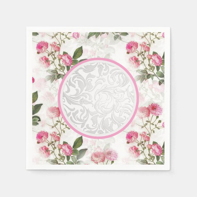 Serviettes en papier floral pour tables de fête vi (Devant)