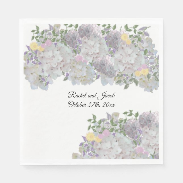 Serviettes en papier florales rustiques romantique (Devant)
