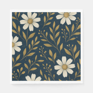 Serviettes en papier Frost & Gold Daisies