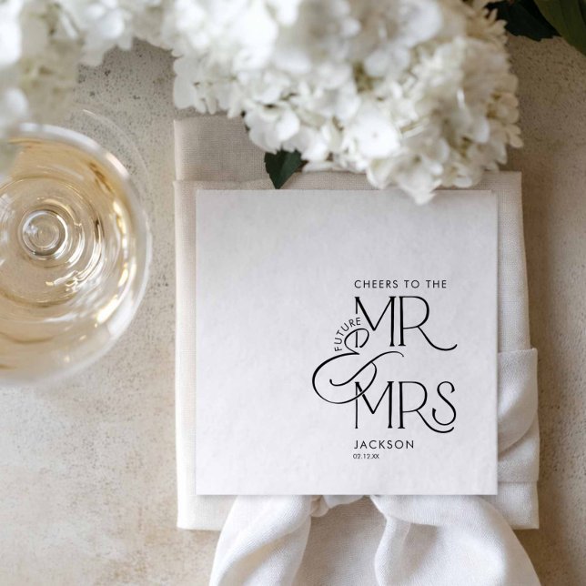 Serviettes en papier Future Mr et Mrs pour fiançai (Future Mr and Mrs paper napkins)