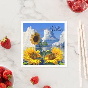 Serviettes en papier glacier tournesol