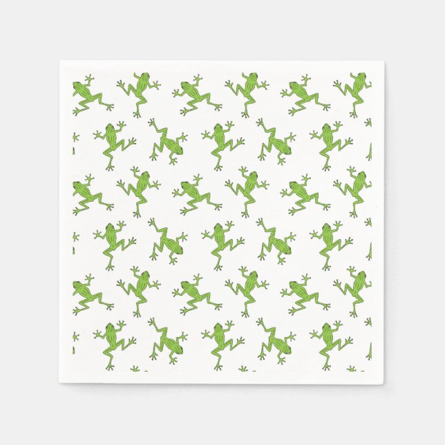 Serviettes en papier Grenouille, Fournitures de fê (Devant)