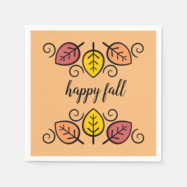 Serviettes en papier Happy Fall Party pour l'Autom (Devant)
