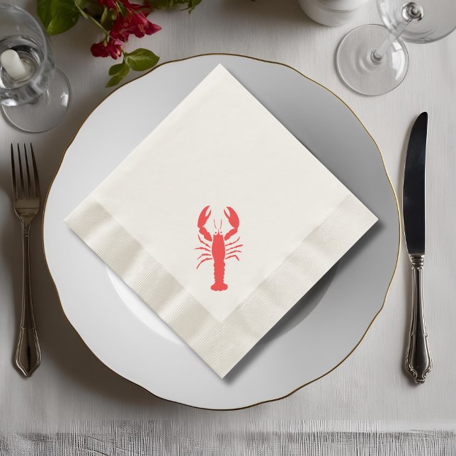 Serviettes en papier homard rouge graphique (Créateur téléchargé)