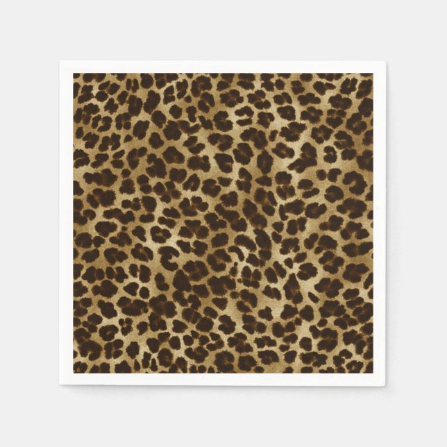 Serviettes en papier imprimé safari léopard guépar (Devant)