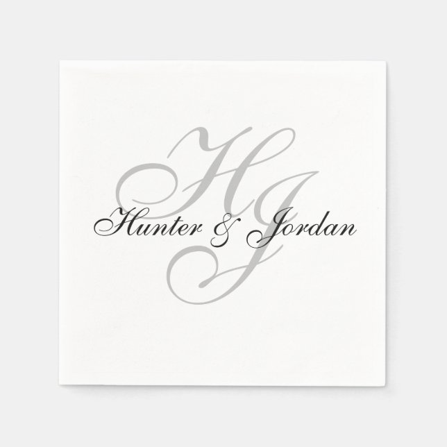 Serviettes en papier "Initiales" (Devant)