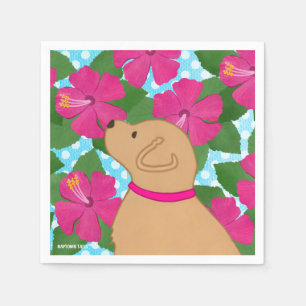 Serviettes en papier Jaune Chien d'Ile d'Hibiscus