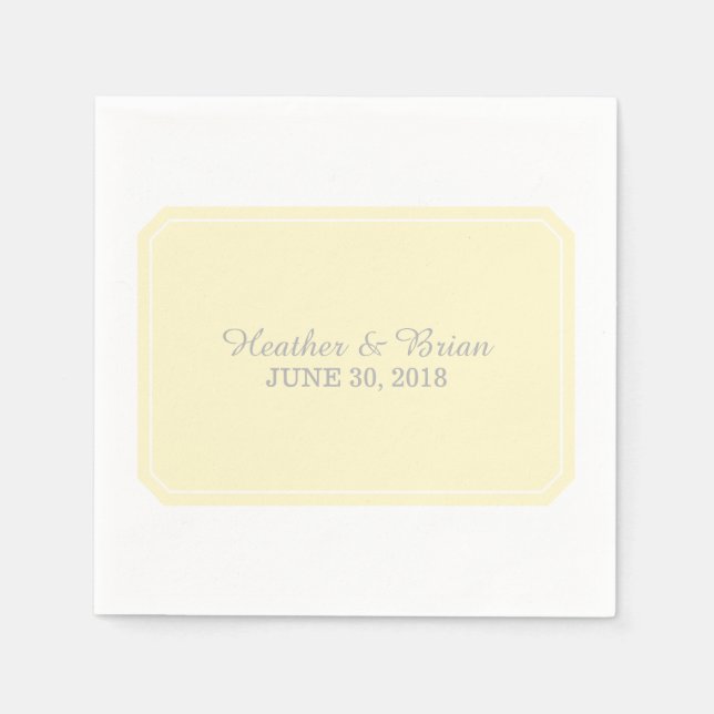 Serviettes en papier Jaune Simplement Élégante (Devant)