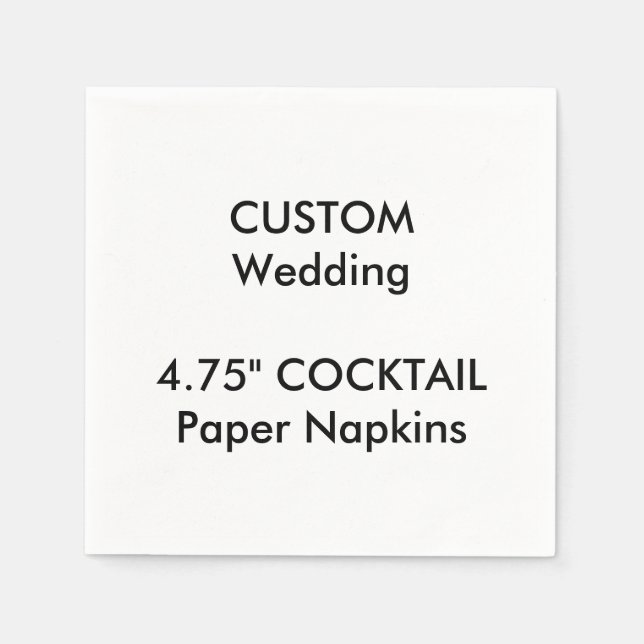 Serviettes en papier jetable 4,75 po sur mesure (Devant)