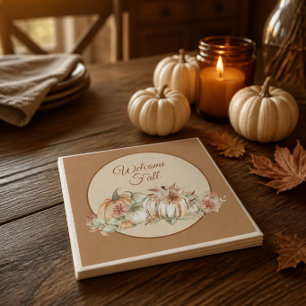 Serviettes en papier jolies Bienvenue Automne