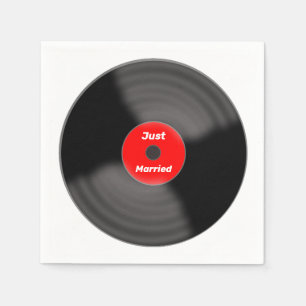 Serviettes en papier Just Married Record