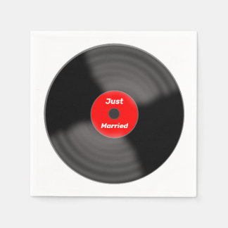 Serviettes en papier Just Married Record