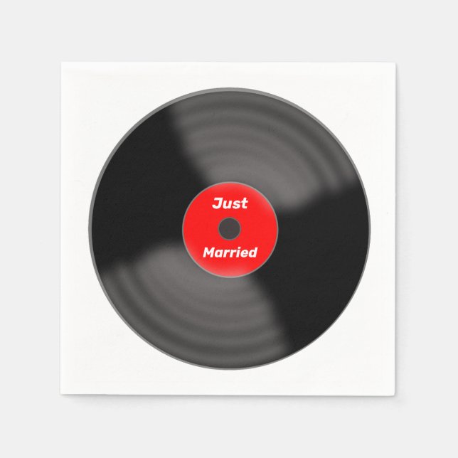 Serviettes en papier Just Married Record  (Devant)