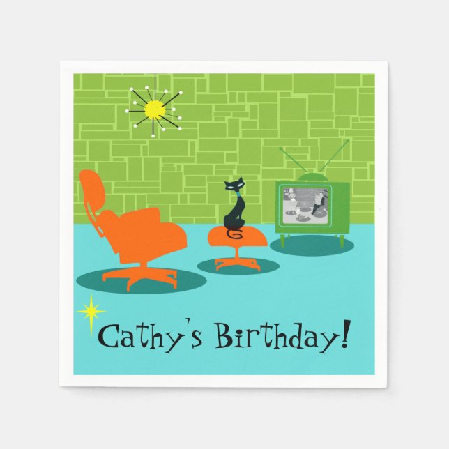 Serviettes en papier Kitty personnalisables (Devant)