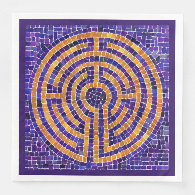 Serviettes en papier LABYRINTH MOSAIC pour dîner - (Devant)