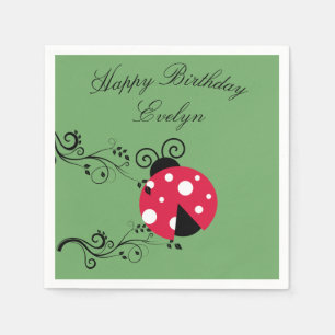 Serviettes en papier Ladybug botanique pour annive