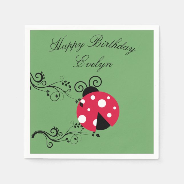 Serviettes en papier Ladybug botanique pour annive (Devant)
