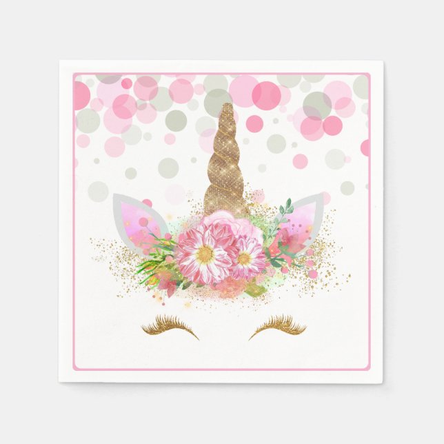 Serviettes en papier Licorne Visage Licorne (Devant)