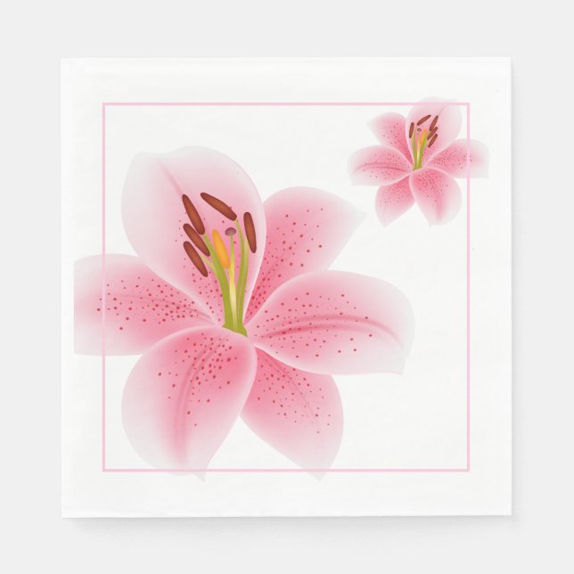 Serviettes en papier - Lily rose (Devant)